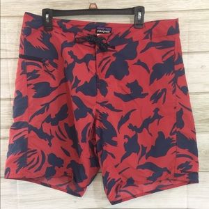 Patagonia Red Blue Swim Trunks 38